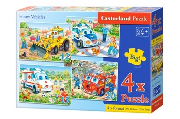 CASTOR PUZZLE 8-12-15-20 FUNNY VEHICLES POJAZDY
