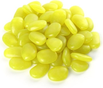 ГАЛЬКА СВЕТЯЩАЯСЯ, ФЛУОРЕСЦЕНТНАЯ, ДЕКОРАТИВНЫЕ КАМНИ ДЛЯ ДОМАШНЕГО САДА, ЖЕЛТЫЕ