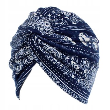 Kwiatowy nadruk bawełniany Turban