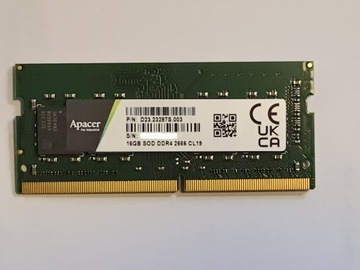 Pamięć RAM DDR4 16gb sodimm do laptopa 2666Mhz Apacer