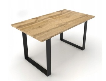 Stół 150x85+48 Industrialny Nogi Metal Dąb wotan