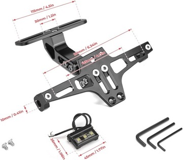 Регулируемый держатель номерного знака с ЧПУ Moto со светодиодной подсветкой