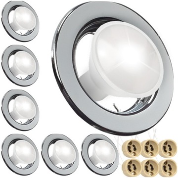 6x OPRAWKA SUFITOWA METALOWA DO ŻARÓWEK LED