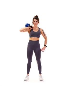 Damski komplet UniquYou Dark Grey M treningowy zestaw top legginsy HIT