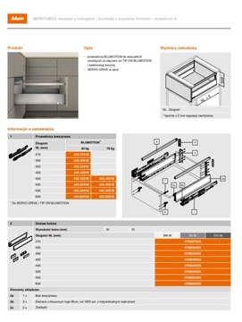 MERIVOBOX BLUM L-550 Белый HIGH E-рейлинг H-209