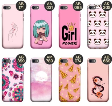 ЧЕХОЛ ДЛЯ IPHONE 7/8/SE 2020 РОЗОВЫЙ УЗОР С ЗОЛОТОЙ РОЗА ПОРОШОК РОЗОВЫЙ ЧЕХОЛ