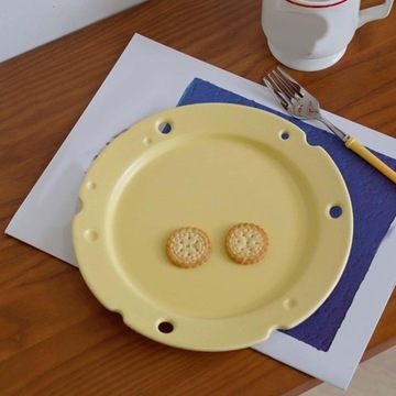 Ceramiczny talerz obiadowy Rekwizyty fotograficzne Organizator kosmetyków Kreatywny owoc żółty