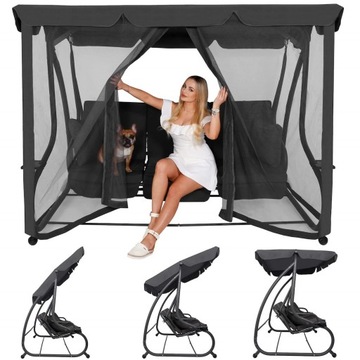 САДОВЫЕ КАЧАЛКИ, РАСШИРЯЕМАЯ СКАМЬЯ НА 3 ЧЕЛОВЕКА, 2в1 + НАвес, МОСКИТНАЯ СЕТКА