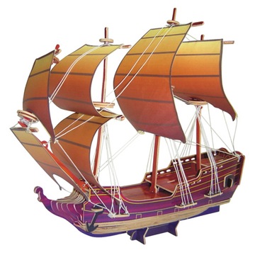 PUZZLE DREWNIANE 3D STATEK ŻAGLOWIEC ORZEŁ OKRĘT K
