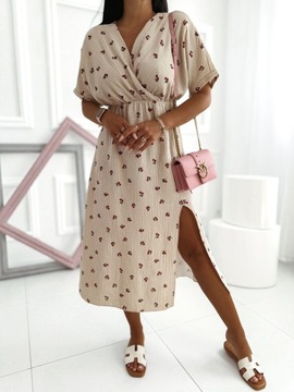 МУСЛИНОВОЕ ПЛАТЬЕ С ЦВЕТАМИ, ДЛИННЫЙ ХЛОПОК ЦВЕТА