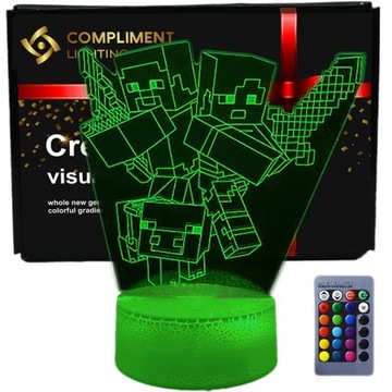 Lampka 3D nocna led usb na prezent MINECRAFT GRA