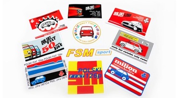 Zestaw 10 naklejek Fiat 126p FSM PRL maluch