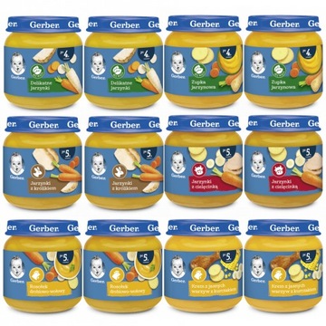 Gerber Zestaw Obiadek dla Dzieci MIX Smaków po 5. miesiącu 12x125g