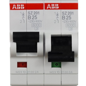 Bezpiecznik wyłącznik nadprądowy 25A 1P ABB B25