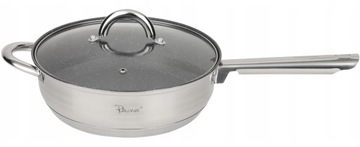 PATELNIA STALOWA 24cm 3,4L 7-warstwowe dno GAZ INDUKCJA RossnerAustria