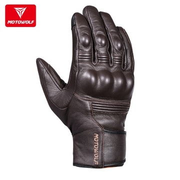 КОЖАНЫЕ ЗИМНИЕ МОТОЦИКЛОВЫЕ ПЕРЧАТКИ MOTOWOLF TOUCH