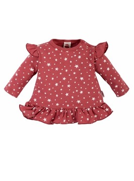 ДЕТСКАЯ ТУНИКА С РИФОМ, ХЛОПОК, ЗВЕЗДЫ, размер 68