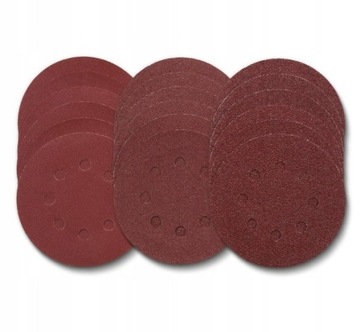 Papier ścierny 125mm na Rzep Krążki 18 SZT do szlifierki P60/120/240 Drewno