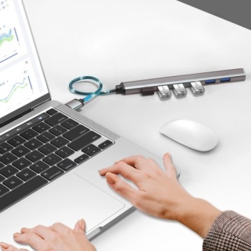 КОНВЕРТЕР USB C в 7x USB 2.0 3.0 РАЗВЕТВИТЕЛЬ-концентратор