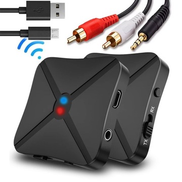 TRANSMITER ADAPTER BLUETOOTH ODBIORNIK + NADAJNIK AUX KINO DOMOWE CAR AUDIO