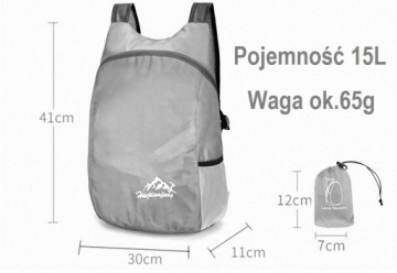 легкий, водонепроницаемый, складной карманный рюкзак, 15 л.
