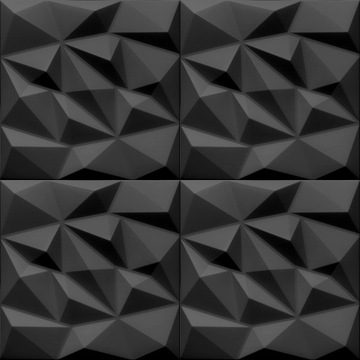 Стеновые панели 3D BRYLANT черные, кессон, 8 шт.