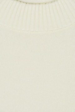 H&M Klasyczny Damski Modny Gładki Asymetryczny Biały Kobiecy Sweter S 36