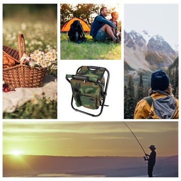 КРЕСЛО ДЛЯ РЫБАЛКИ, ТУРИСТИЧЕСКОЕ, КРЕСЛО-РЮКЗАК С КАМУФЛЯЖНОЙ ТЕРМОСУМКОЙ