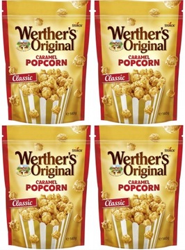 Zestaw 4 x Werther's Original Caramel Popcorn CLASSIC 140g