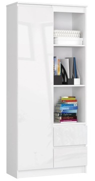 REGAŁ BIUROWY R 80 cm R11 BIAŁY / BIAŁY POŁYSK