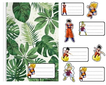 NAKLEJKI NA ZESZYT ZESZYTY NALEPKA 8szt - DRAGON BALL WZORY Z GIER + GRATIS