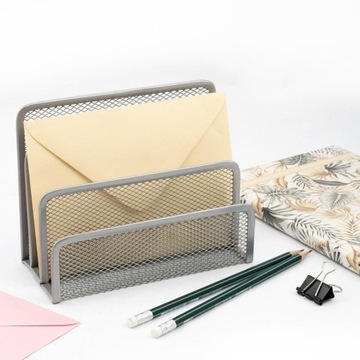 SORTER KORESPONDENCJI METALOWY 3 PRZEGRODY SREBRNY