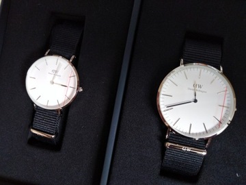 НАБОР ЧАСОВ DANIEL WELLINGTON CORNWALL ДЛЯ ПАР DW00500900 ЧЕРНЫЕ ЧАСЫ