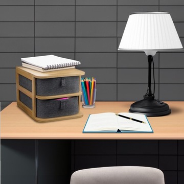 Органайзер для косметических украшений с ящиками Бамбук 2 ящика Серый 1шт