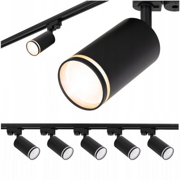 Oświetlenie szynowe 2m 5x lampa GU10 Czarna SZYNA sufitowa reflektor SPOT