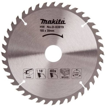 MAKITA Tarcza HM do drewna 185x30 40Z D-03919