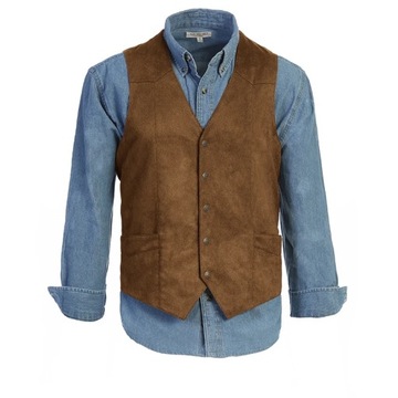 Men's Vest Suede Gentleman Retro Steampunk Casual