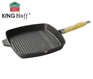 PATELNIA GRILLOWA ŻELIWNA 26 CM Z ODKRĘCANĄ RĄCZKĄ