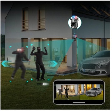 СОВРЕМЕННАЯ НАРУЖНАЯ КАМЕРА 3в1 4xZOOM сигнализация WIFI ICSEE отслеживание движения
