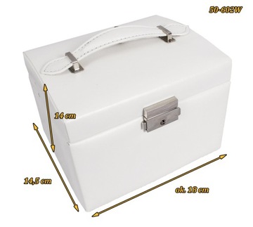 белая кожаная шкатулка для ювелирных изделий