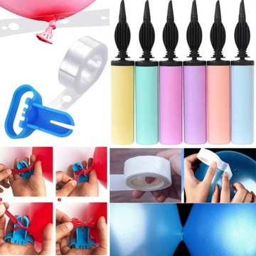 ZESTAW DO BALONÓW POMPKA TAŚMA GIRLAND WIĄZADEŁKO