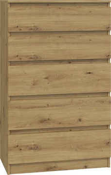 KOMODA SZAFKA REGAŁ 5 SZUFLAD M5 DĄB ARTISAN