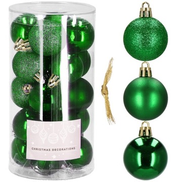 BOMBKI NA CHOINKĘ STROIK 20 SZT CHOINKOWE 4 CM ZESTAW NIETŁUKĄCE ZAWIESZKI