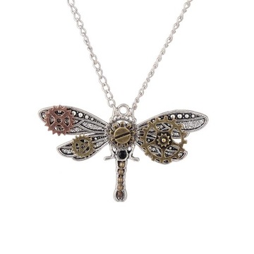 Naszyjnik vintage, naszyjnik Steampunk Dragonfly,