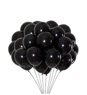 BALONY CZARNE METALICZNE URODZINY WESELE DEKORACJA PRZYJĘCIE ŚLUB 50 SZT