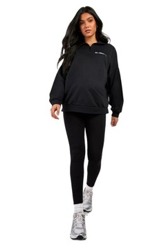 BOOHOO CZARNA BLUZA DAMSKA ZE STÓJKĄ LUŹNA OVERSIZE DSGN STUDIO XL 42