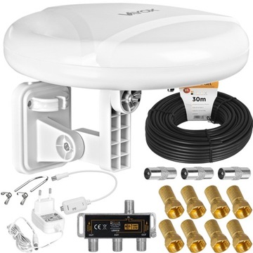 ZESTAW ANTENA DOOKÓLNA H.265 DVB-T2 KABEL 3TV MUX8