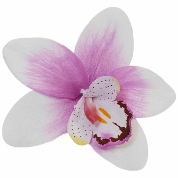 Główka wyrobowa kwiaty sztuczne storczyk 12 cm ORCHIDEA fioletowo biała