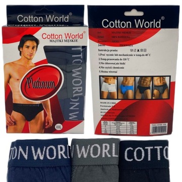 3x Slipy majtki męskie COTTON WORLD bawełniane XL