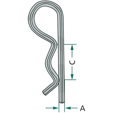 Набор оцинкованных пружинных шплинтов 4мм, 16-20мм.